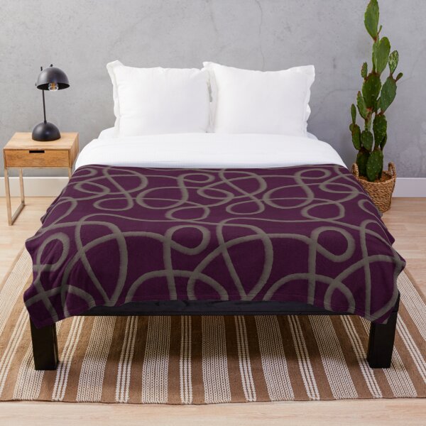 Item preview, JAPANDI Flow Lines – Deep Plum Minimal Pattern designed and sold by keikono.studio.