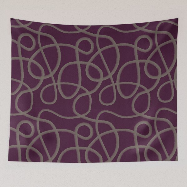 Item preview, JAPANDI Flow Lines – Deep Plum Minimal Pattern designed and sold by keikono.studio.