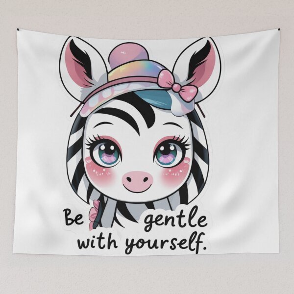 Item preview, Adorable Kawaii Zebra Art Self Love Reminder designed and sold by Trueways.