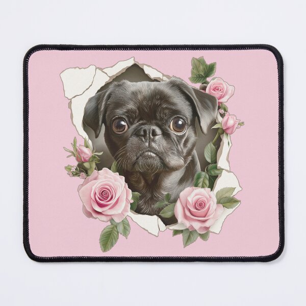 Item preview, Vintage pug flowers designed and sold by Fran Fryberg.