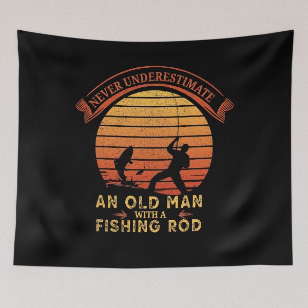 Artikelvorschau, Sunset Fishing Rod Old Man Tee entworfen und verkauft von TinaMDedrick.