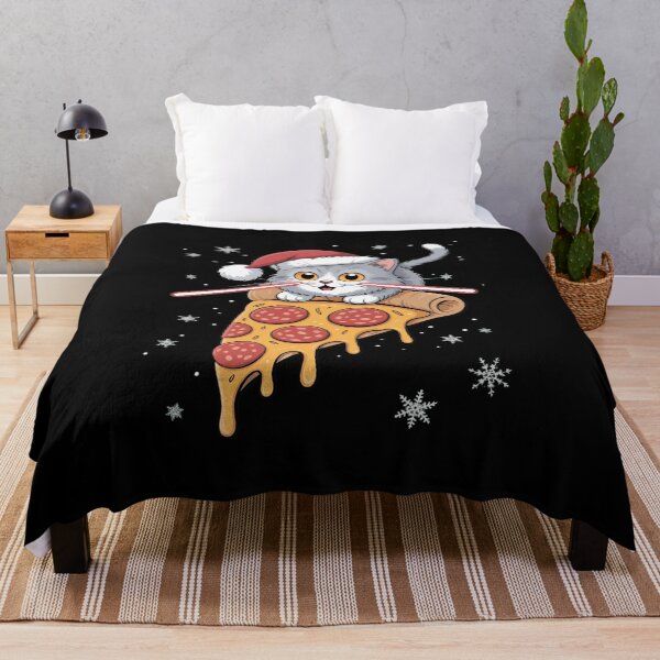 Item preview, Gato con ojos láser, divertido gato pizza Navidad designed and sold by VasilisLamArt.