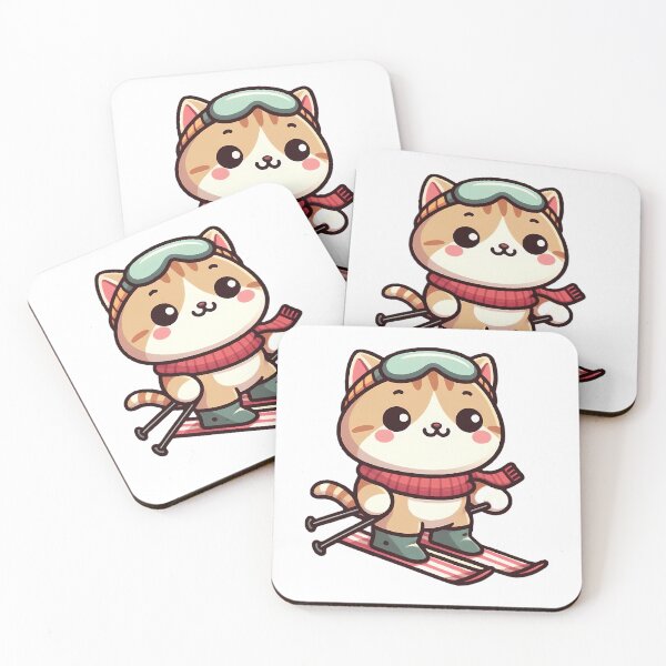 Item preview, Skiing Cat Ski Cute designed and sold by raylie-mcalpin.