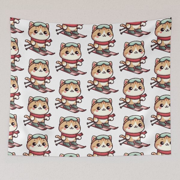 Item preview, Skiing Cat Ski Cute designed and sold by raylie-mcalpin.