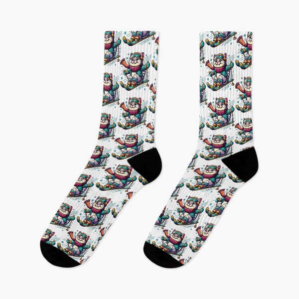 Item preview, Cat Skiing Funny Cat Lover Gift designed and sold by raylie-mcalpin.