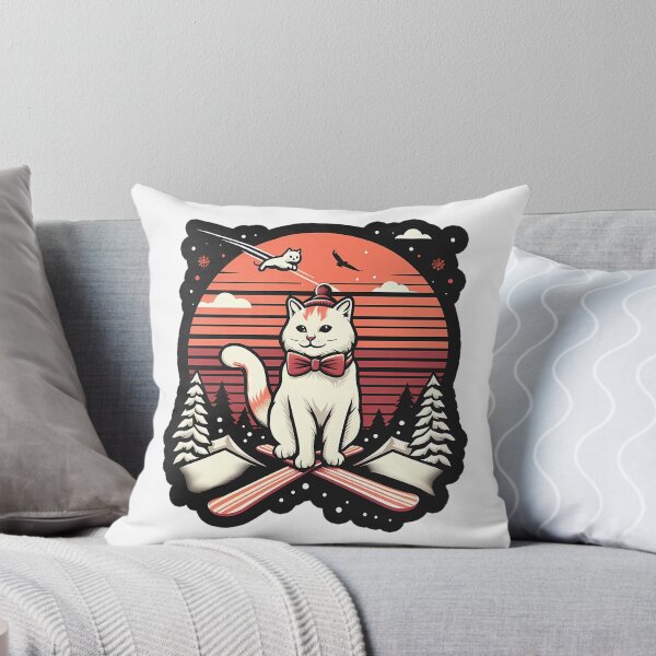 Item preview, Cat Skiing Funny Ski Cool Cat designed and sold by raylie-mcalpin.