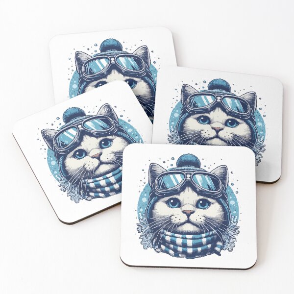 Item preview, Winter Ski Cat designed and sold by raylie-mcalpin.