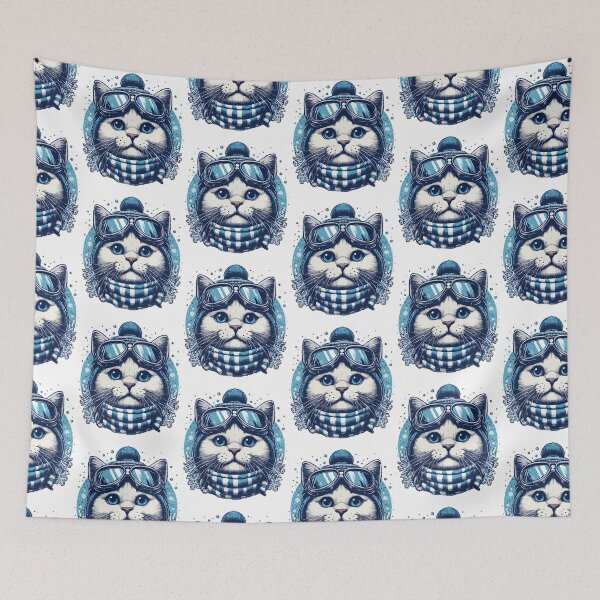 Item preview, Winter Ski Cat designed and sold by raylie-mcalpin.