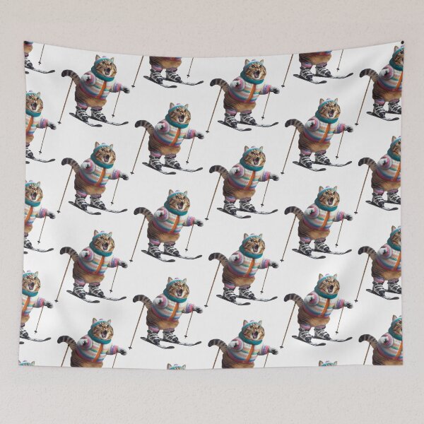 Item preview, Winter Ski Cat designed and sold by raylie-mcalpin.