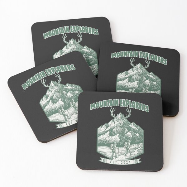 Item preview, Mountain Explorers Elk & Hikers - Vintage Outdoor Badge designed and sold by AwesomeBeyondLimits.