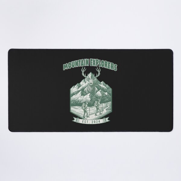 Item preview, Mountain Explorers Elk & Hikers - Vintage Outdoor Badge designed and sold by AwesomeBeyondLimits.