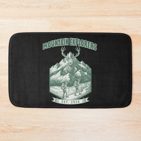Item preview, Mountain Explorers Elk & Hikers - Vintage Outdoor Badge designed and sold by AwesomeBeyondLimits.