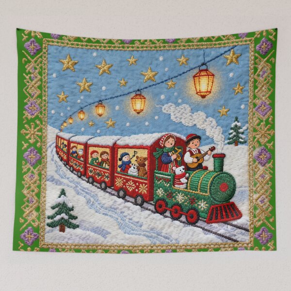 Item preview, Romanian Christmas Folk Embroidery Train designed and sold by Maximilianos.