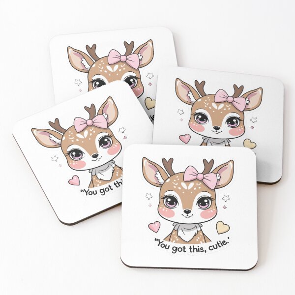 Item preview, Cute Fawn With Bow Inspiring Kawaii Sticker designed and sold by Trueways.