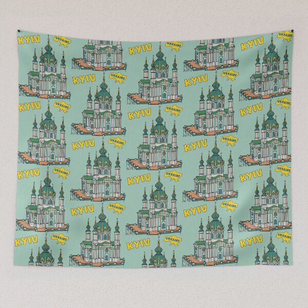 Item preview, Kyiv City Illustration – Colorful Ukrainian Architecture Art designed and sold by mashmosh.