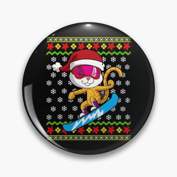 Item preview, Cat Snowboarding Ugly Christmas designed and sold by raylie-mcalpin.