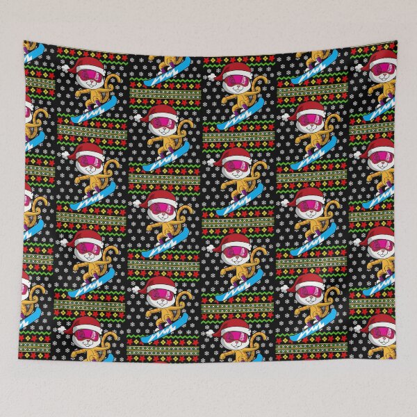 Item preview, Cat Snowboarding Ugly Christmas designed and sold by raylie-mcalpin.