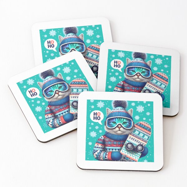 Item preview, Super Cool Snowboarder Cat In Ski Shirt And Hat Whimsical Painting designed and sold by raylie-mcalpin.