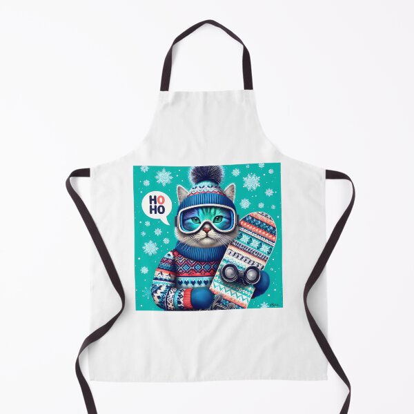 Item preview, Super Cool Snowboarder Cat In Ski Shirt And Hat Whimsical Painting designed and sold by raylie-mcalpin.