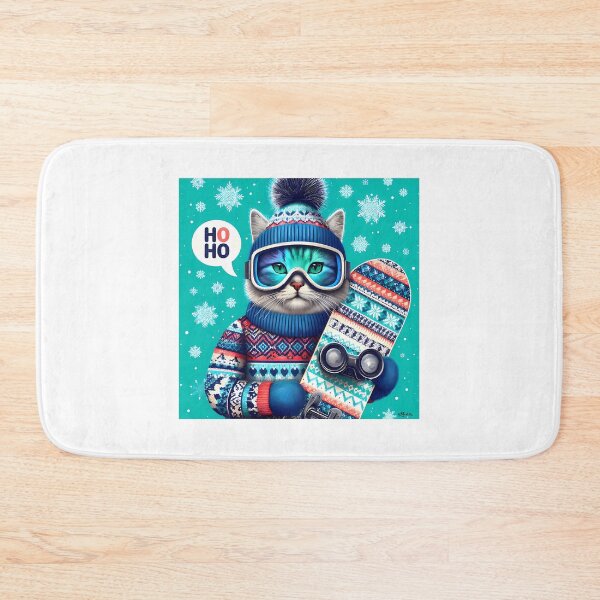 Item preview, Super Cool Snowboarder Cat In Ski Shirt And Hat Whimsical Painting designed and sold by raylie-mcalpin.