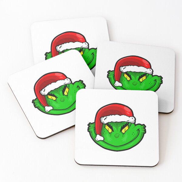 Item preview, Grinch Santa Face – Mischievous Green Christmas Cartoon Design designed and sold by juniaheneili.