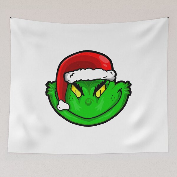 Item preview, Grinch Santa Face – Mischievous Green Christmas Cartoon Design designed and sold by juniaheneili.