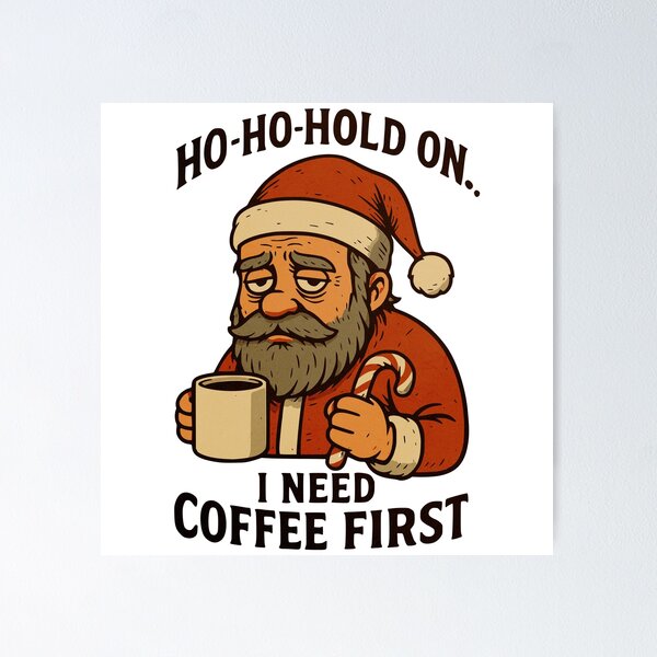 Item preview, Tired Santa Claus with coffee designed and sold by Dennis' Creative Corner.