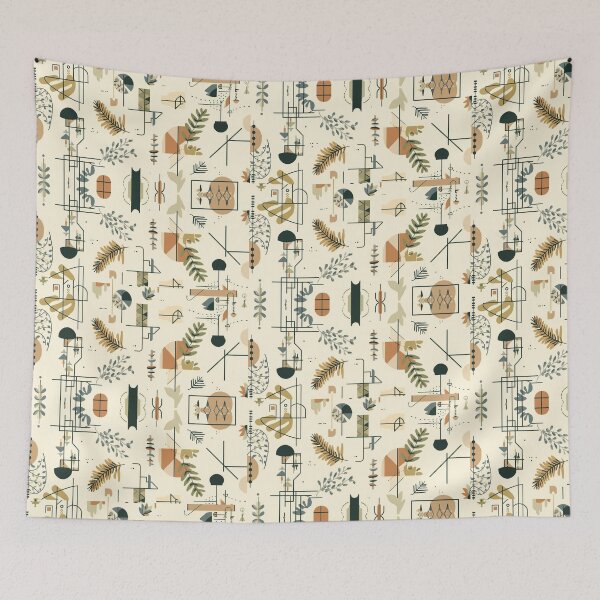 Item preview, Earthy Botanical Geo — Minimalist Abstract Pattern designed and sold by Minimal_r_tist.