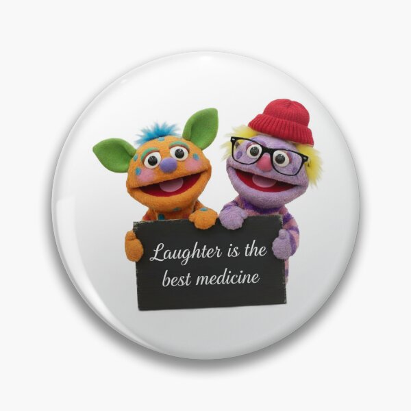 Item preview, Funny Puppets Holding Sign – Laughter Is the Best Medicine designed and sold by DroolWorthyUS.