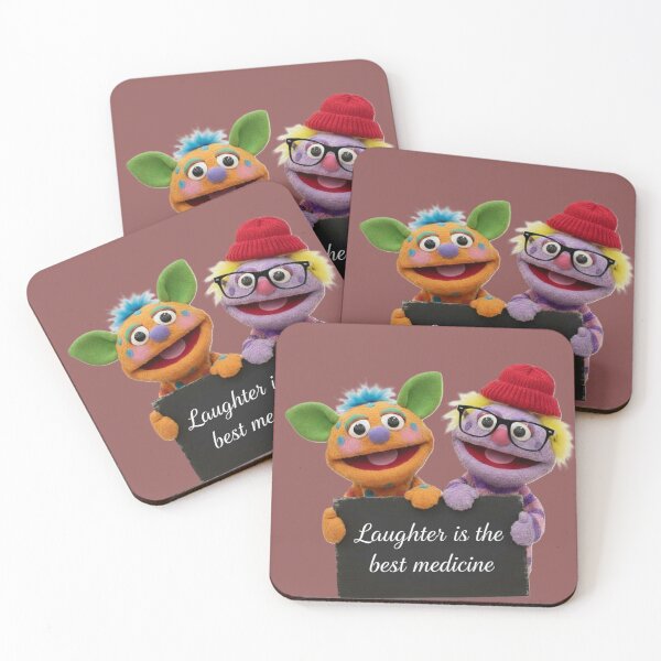 Item preview, Funny Puppets Holding Sign – Laughter Is the Best Medicine designed and sold by DroolWorthyUS.