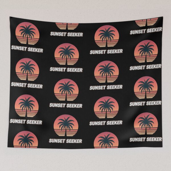 Item preview, Sunset Seeker – Retro Tropical Vibes designed and sold by Dogandesighn.