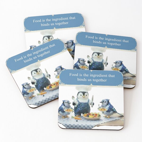 Item preview, Cute Penguin Chef and Birds – Food Binds Us Together designed and sold by DroolWorthyUS.
