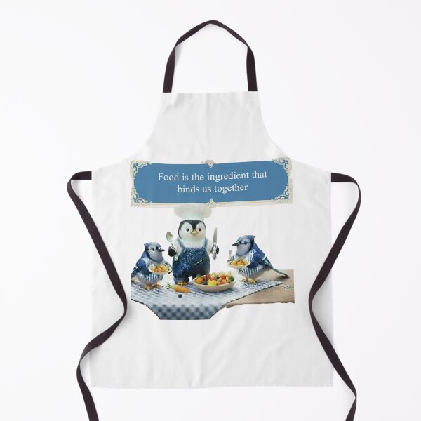 Item preview, Cute Penguin Chef and Birds – Food Binds Us Together designed and sold by DroolWorthyUS.