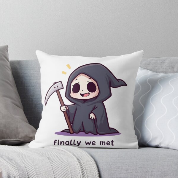 Item preview, Cute Grim Reaper "Finally We Met" – Scary Cute Design designed and sold by HeavyFeatherz.
