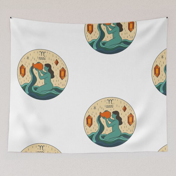 Item preview, AQUARIUS ZODIAC SIGN ART designed and sold by infinitearte.