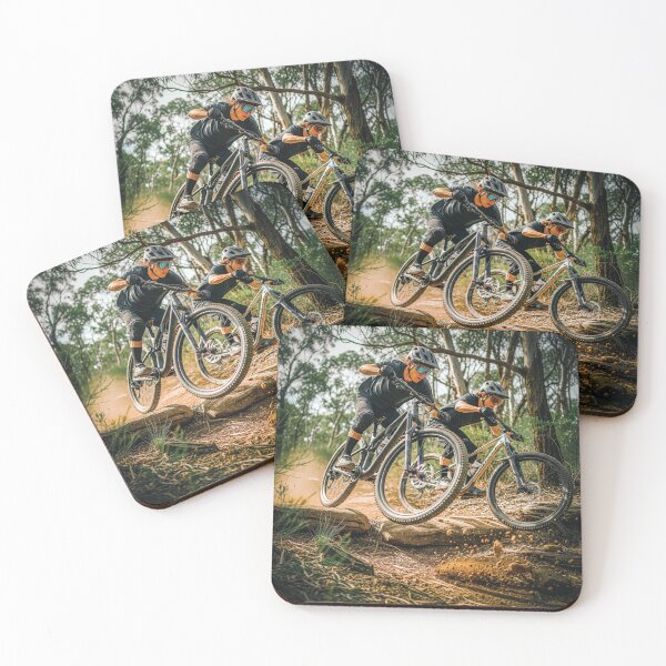 Item preview, Two Fearless Bikers Dominate Rugged Wilderness Track. designed and sold by Hinson MTB Visuals.