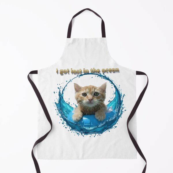 Item preview, Cute Kitten Floating with Lost in the Ocean Quote designed and sold by DroolWorthyUS.