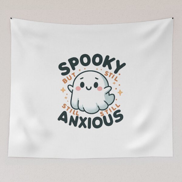 Item preview, Funny Ghost T-Shirt Spooky But Still Anxious Introvert designed and sold by VectorVerseHub.