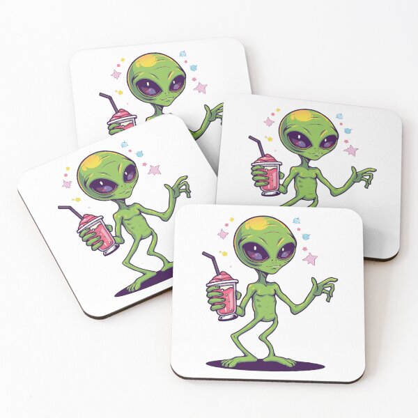 Item preview, Alien Fueled by Coffee – Funny Space Cartoon Design designed and sold by HeavyFeatherz.