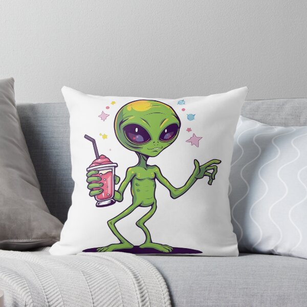 Item preview, Alien Fueled by Coffee – Funny Space Cartoon Design designed and sold by HeavyFeatherz.