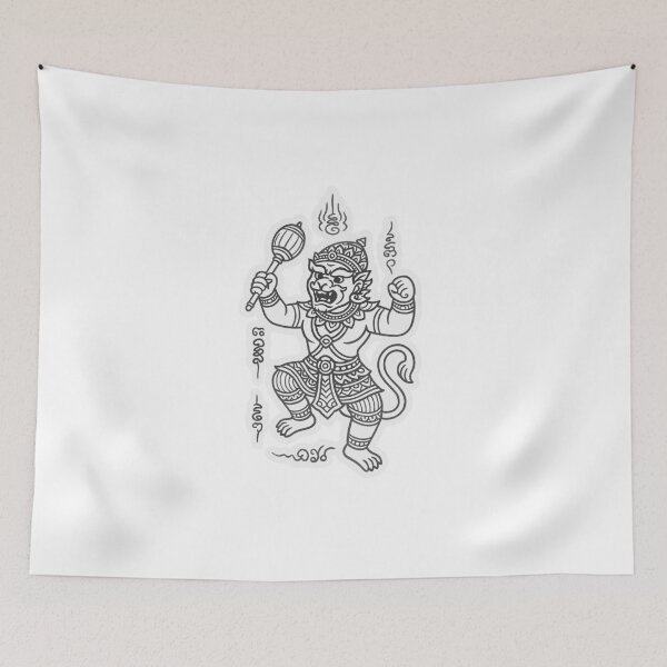 Item preview, Hanuman Warrior Charm | Traditional Thai Sak Yant Design designed and sold by Sksticker991.