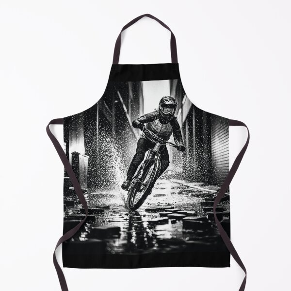 Item preview, Fearless Mountain Biker Powers Through Rain-Soaked Urban Alleyway. designed and sold by Hinson MTB Visuals.