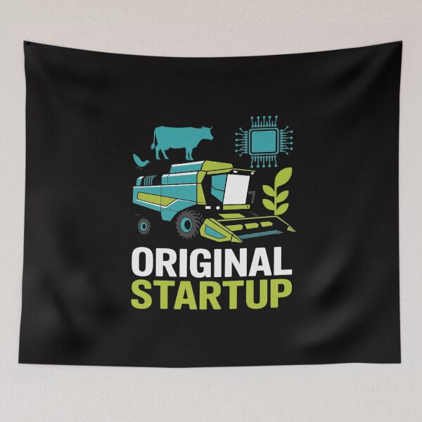 Item preview, Original Startup Farm Humor Tech Combine Harvester Print designed and sold by MuteElevent.