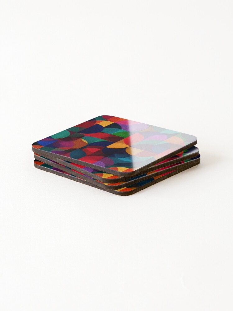 Thumbnail 4 of 5, Coasters (Set of 4), Abstract pattern circle world designed and sold by SmileshareShop.