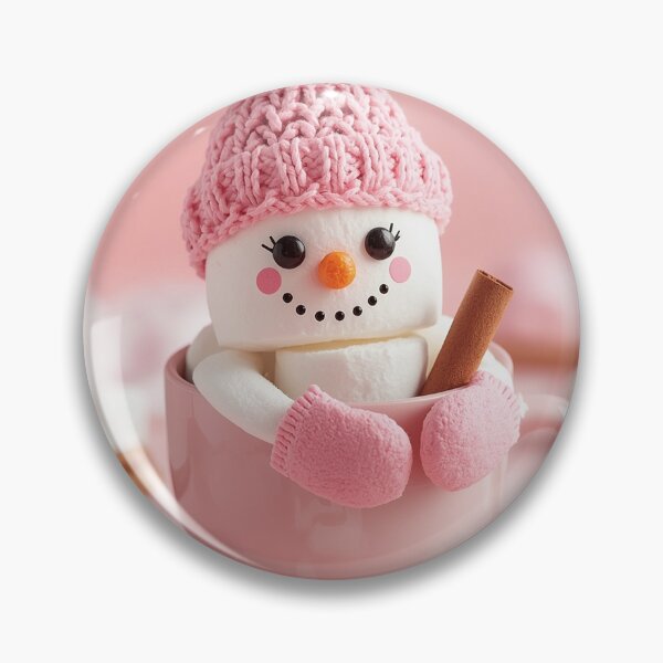 Item preview, Adorable Marshmallow Snowman in Pink Mug with Cozy Winter Charm designed and sold by PixelVibe782.