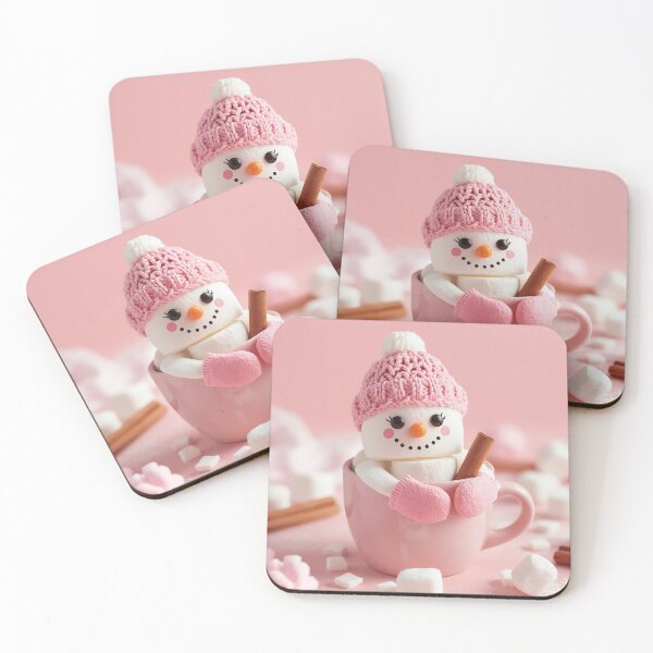 Item preview, Adorable Marshmallow Snowman in Pink Mug with Cozy Winter Charm designed and sold by PixelVibe782.