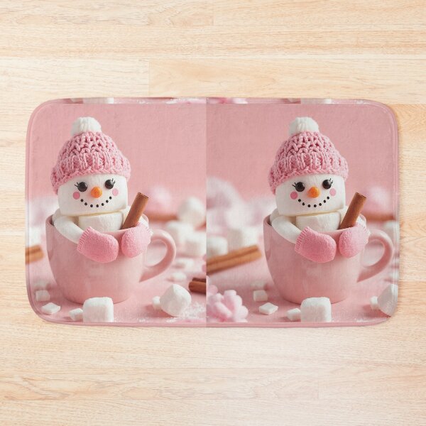 Item preview, Adorable Marshmallow Snowman in Pink Mug with Cozy Winter Charm designed and sold by PixelVibe782.