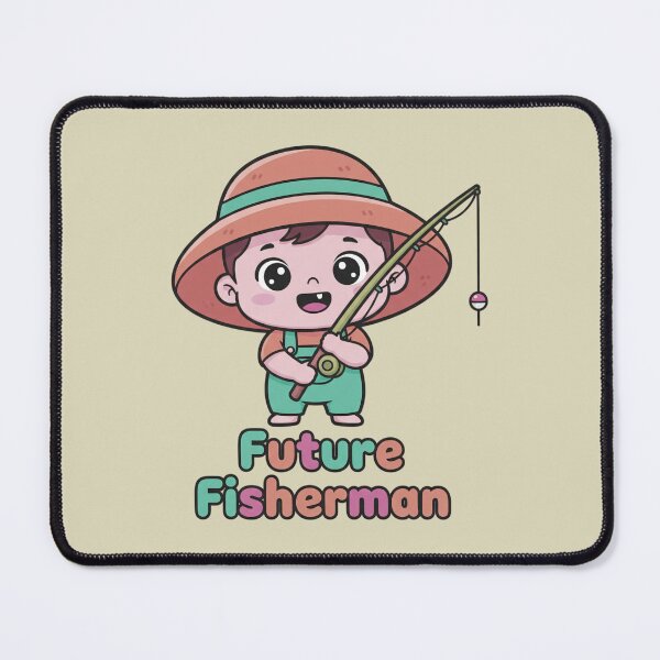 Item preview, Future Fisherman Cute Baby Angler Cartoon designed and sold by AwesomeBeyondLimits.