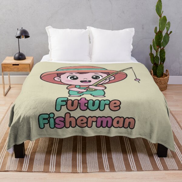 Item preview, Future Fisherman Cute Baby Angler Cartoon designed and sold by AwesomeBeyondLimits.