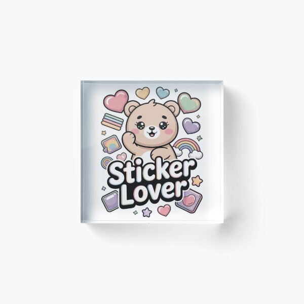 Item preview, Sticker Lover Kawaii Bear Pastel Aesthetic Design designed and sold by BunBuntheDog-.